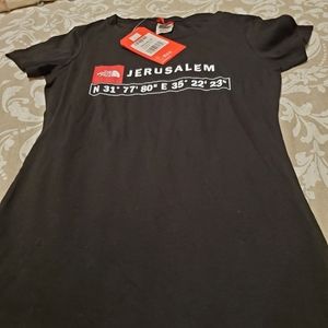 Womens  Black North Face Jerusalem T shirt. XS NWT